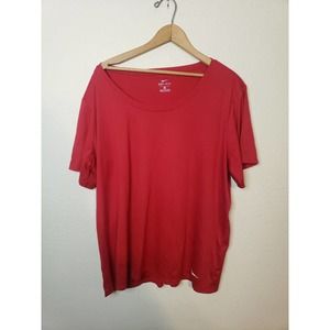 Nike Shirt Womens Extra Large Red DriFIT Scoop Neck Athletic Run Ladies 2XL soft